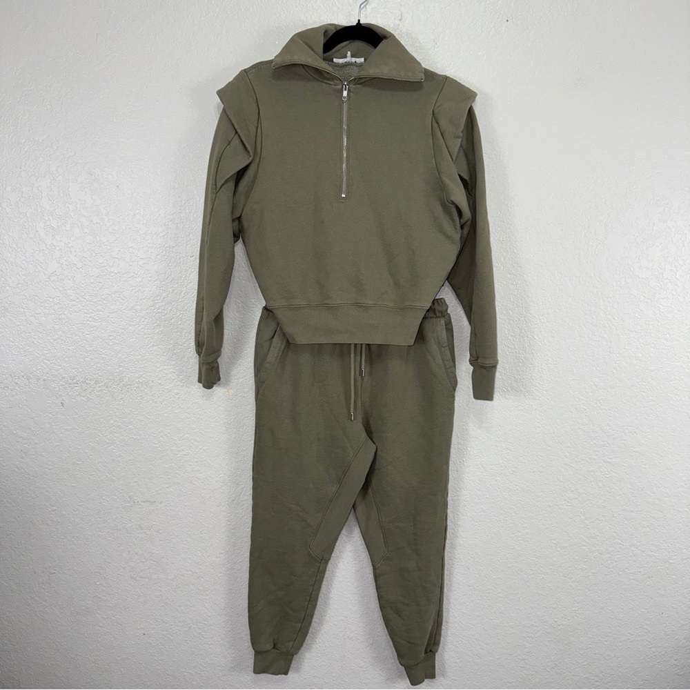 Frame Jogger Set Pants Sweatsuit Casual Army Olive Ruffles #cc